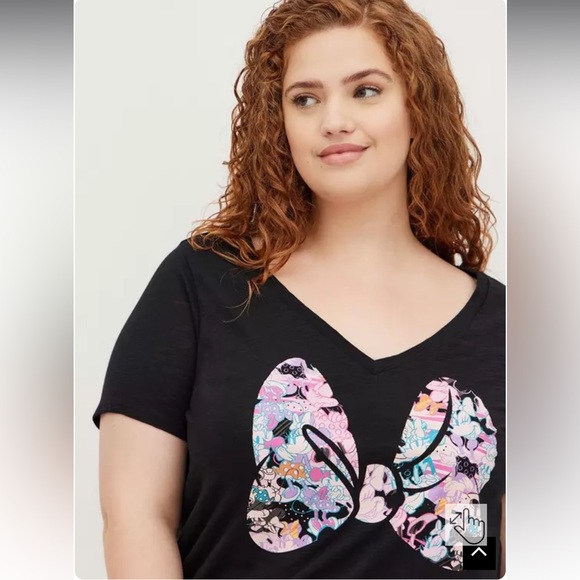 NWT Torrid Sleep Top - Disney Minnie Mouse Bow Black - Picture 2 of 11